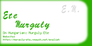 ete murguly business card